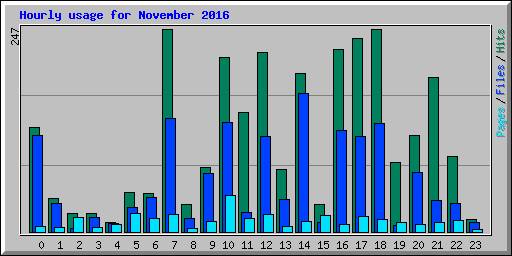 Hourly usage for November 2016
