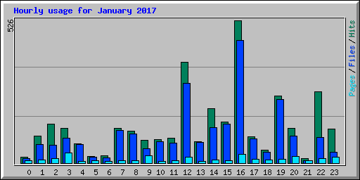Hourly usage for January 2017