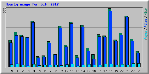 Hourly usage for July 2017